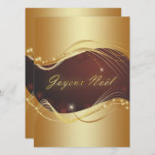 赤い背景を持つ金色のクリスマスの動機… シーズンカード (正面/裏面)