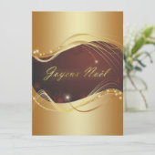 赤い背景を持つ金色のクリスマスの動機… シーズンカード (スタンド正面)