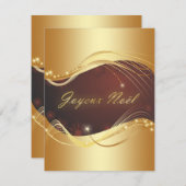 赤い背景を持つ金色のクリスマスの動機… シーズンカード (正面/裏面)