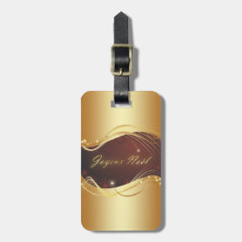 赤い背景を持つ金色のクリスマスの動機… ラゲッジタグ