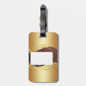 赤い背景を持つ金色のクリスマスの動機… ラゲッジタグ (裏面縦)