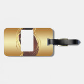 赤い背景を持つ金色のクリスマスの動機… ラゲッジタグ (裏面横)