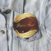 赤い背景を持つ金色のクリスマスの動機… 缶バッジ (インサイチュ)