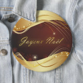 赤い背景を持つ金色のクリスマスの動機… 缶バッジ (インサイチュ)