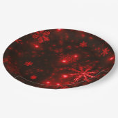 赤い背景を持つ雪片紙プレート ペーパープレート (アングル)
