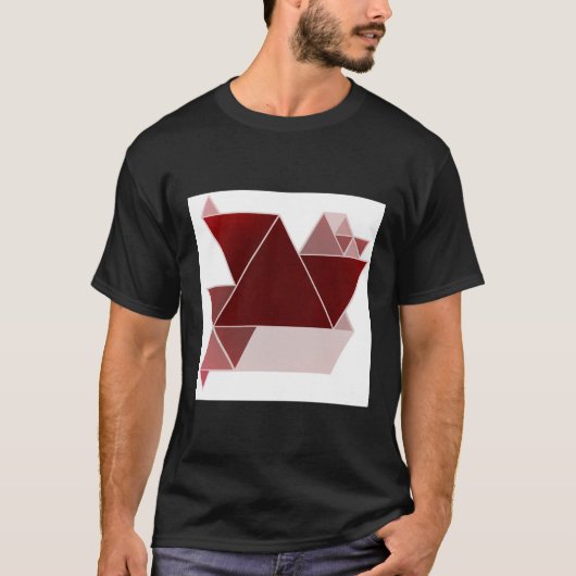 赤い背景グラフィックT型 Tシャツ (正面)