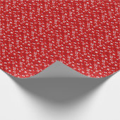 赤い背景パターンのクリスマスプレゼント ラッピングペーパー (角)