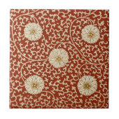 赤い背景中国のの白い花~ * to タイル (正面)