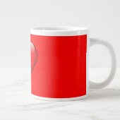 赤い背景愛結婚のハート ジャンボコーヒーマグカップ (右)