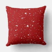 赤い背景絵を描に白い図形のステインパターン クッション (裏面)