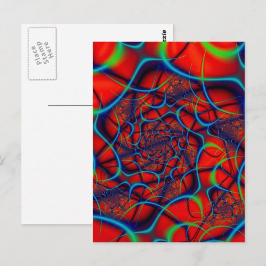 赤い背景 ポストカード (正面/裏面)