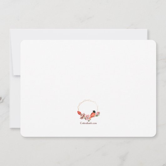 赤い胸の鳥 招待状 (裏面)