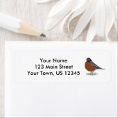 赤い胸を持つアメリカのロビン・デジタル描・バード ラベル (インサイチュ)