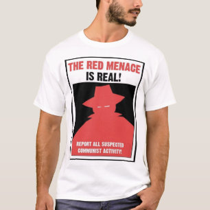 赤い脅威のアンチ共産党のポスター Tシャツ