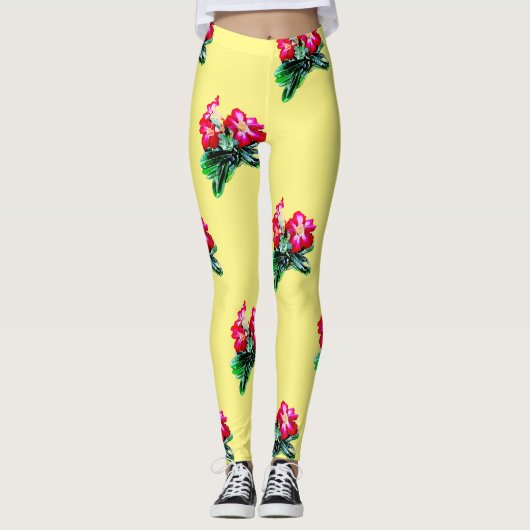 赤い腺花 レギンス (正面)