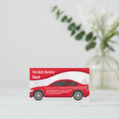 赤い自動車 | 車サービス | 自動パーツ 名刺 (スタンド正面)