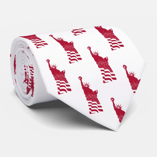 赤い自由のパターン愛国心エレガント像 ネクタイ (ロール)