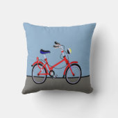 赤い自転車および道の一流のカスタマイズ可能 クッション (裏面)