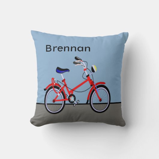 赤い自転車および道の一流のカスタマイズ可能 クッション (正面)