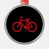 赤い自転車のグラフィック メタルオーナメント (正面)