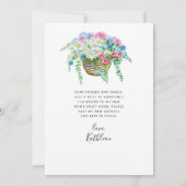 赤い自転車のフローラバスケットの移動告知 案内状 (裏面)