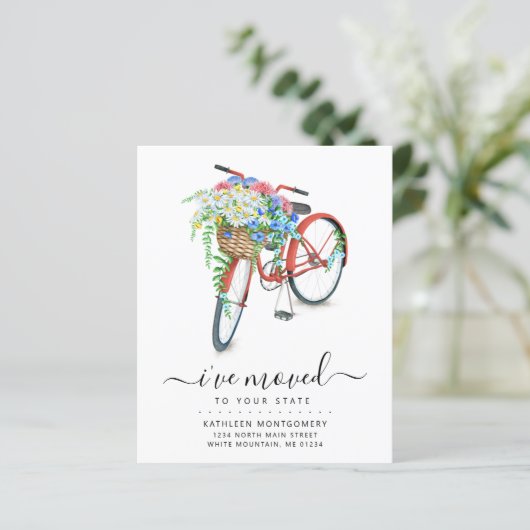 赤い自転車フローラバスケット予算移動カード (スタンド正面)