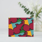 赤い自転車ポップ・アートののシルエット ポストカード (スタンド正面)