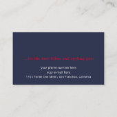 赤い自転車付きブルーサイクルストア名刺 名刺 (裏面)