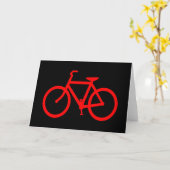 赤い自転車 カード (黄色い花)