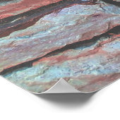 赤い舗装のレンガ壁 ポスター (角)