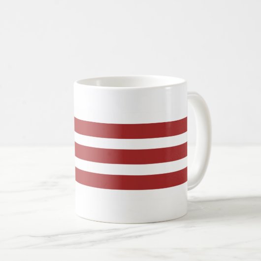 赤い航海のいかりとモノグラム コーヒーマグカップ (正面右)