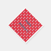 赤い航海のいかりカスタマイズ可能な休日メッセージ スタンダードカクテルナプキン (角)