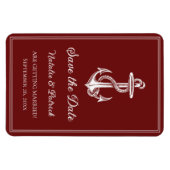 赤い航海のいかり日付磁石を保存 マグネット (横)