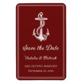 赤い航海のいかり日付磁石を保存 マグネット (縦)