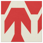 赤い船と黄色の矢印のパターン ファブリック (クローズアップ)