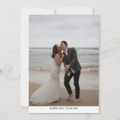 赤い色でお祝いしよう!新しいミスター&ミセスの結婚式写真 招待状 (裏面)