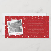 赤い色のブロックの後に楽しくフォトコラージュ シーズンカード (裏面)