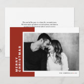 赤い色のモダンブロックMerry Christmasの写真 シーズンカード (正面/裏面)