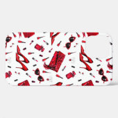 赤い色の女の子とシームレスな柄 Case-Mate iPhoneケース (裏面 (横))