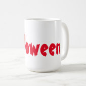 赤い色の怖い夜 ハロウィン テキストプリント マグカップ (正面右)