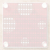 赤い色の抽象芸術水玉模様(暗) g9 ガラスコースター (裏面)