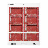 赤い色彩の鮮やか木造の納戸 ラベル (フルシート)