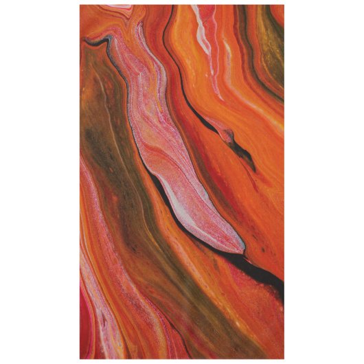 赤い色違うの溶岩流 テーブルクロス (正面)