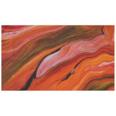 赤い色違うの溶岩流 テーブルクロス (正面(横))