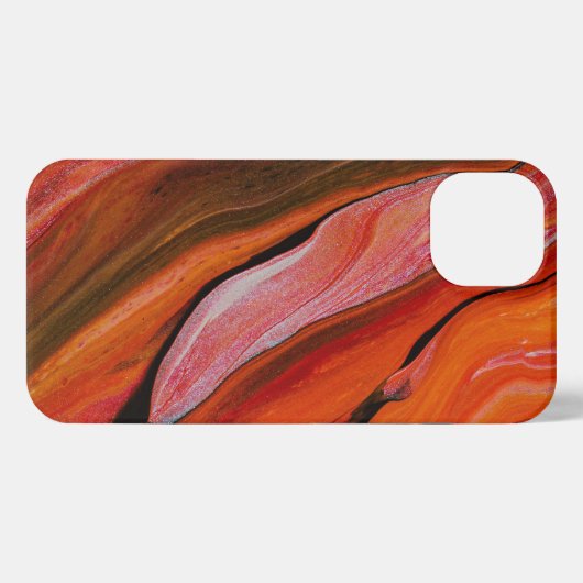 赤い色違うの溶岩流 iPhoneケース (裏面横)