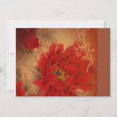 赤い芍薬のダブルハピネス 中国式結婚式 招待状 (裏面)