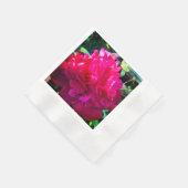 赤い芍薬のナプキン, コイン型のカクテルペーパーナプキン 縁ありカクテルナプキン (角)