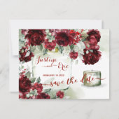 赤い芍薬の啓示・結婚式の案内状カード 招待状 (正面)
