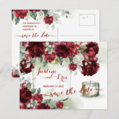 赤い芍薬の啓示・結婚式場案内カード 招待状 (正面/裏面)