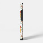 赤い芍薬の花束の模様 iPhoneケース (左側面)